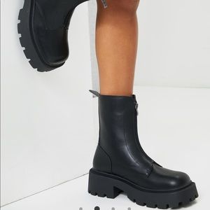 Black chunky boots